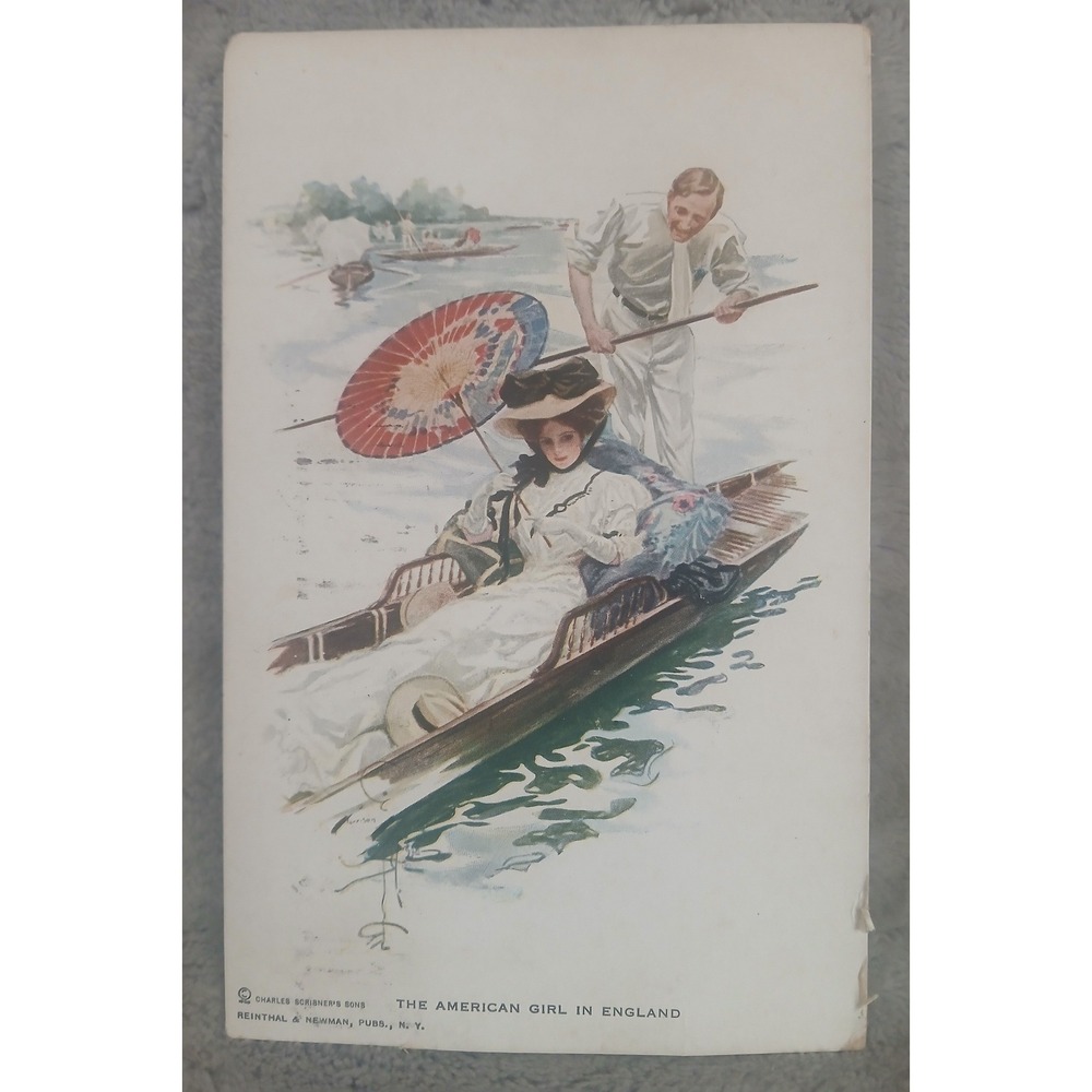 Antique 1910 Postcard The American Girl in England Reinthal & Newman Series 102